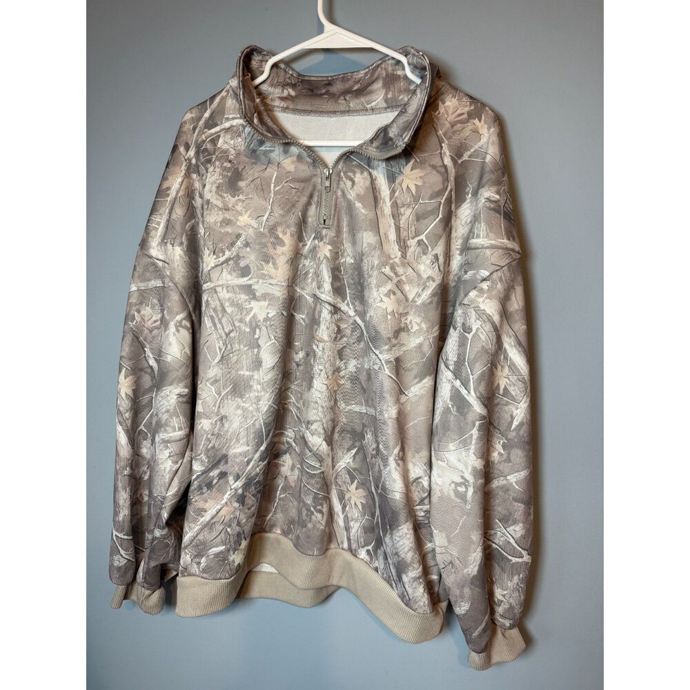 SHEIN Over-Sized Gorpcore Real Tree Camo Quarter-Zip Sweatshirt